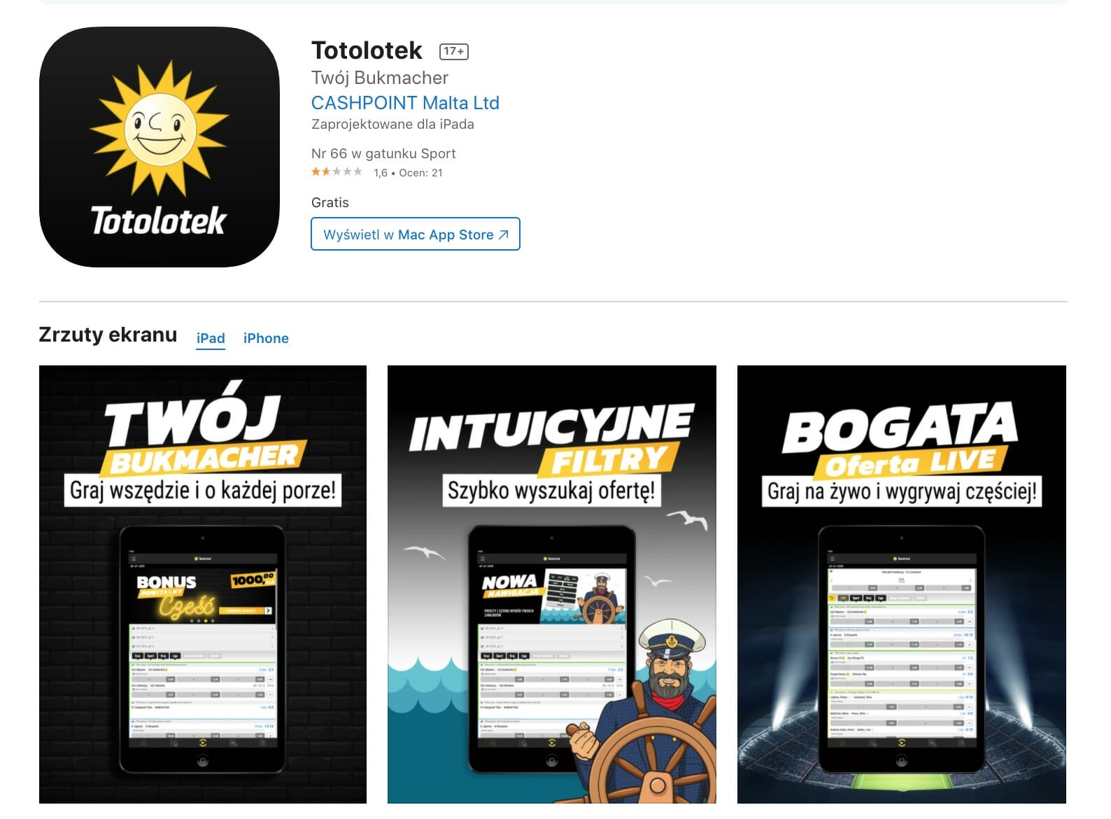 Totolotek app IOS