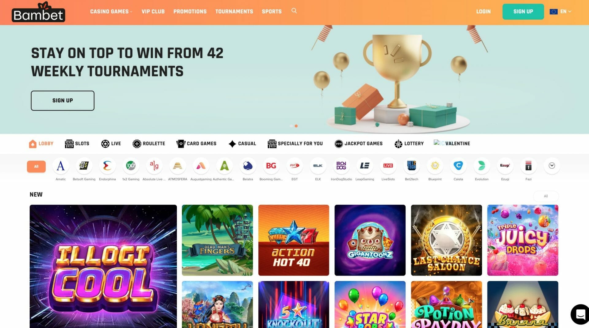 BamBet main page