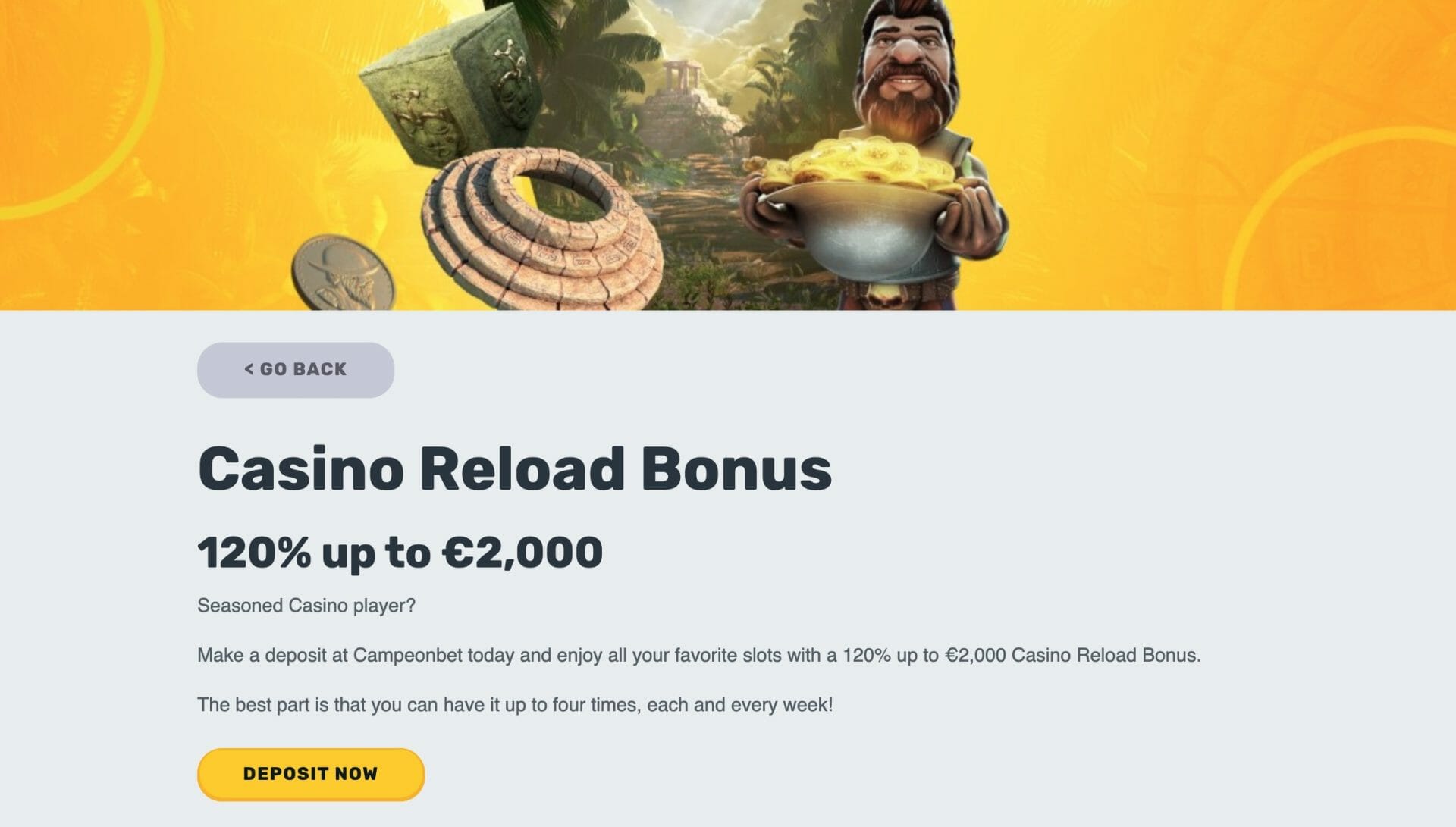 CampeonBet casino reload bonus