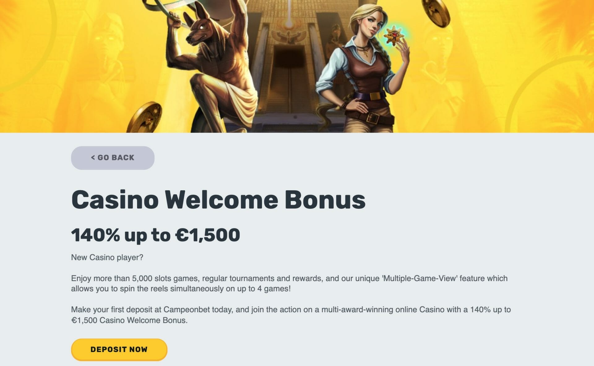 CampeonBet casino welcome bonus