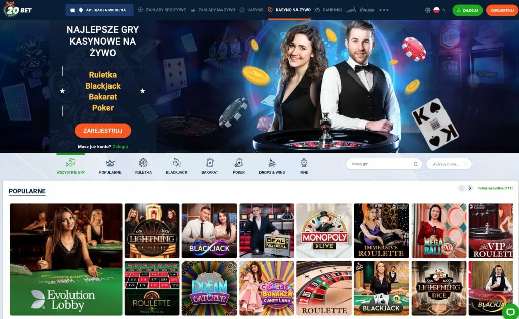 20Bet live casino